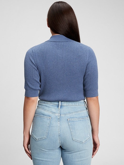 Image number 5 showing, Ribbed Polo Sweater