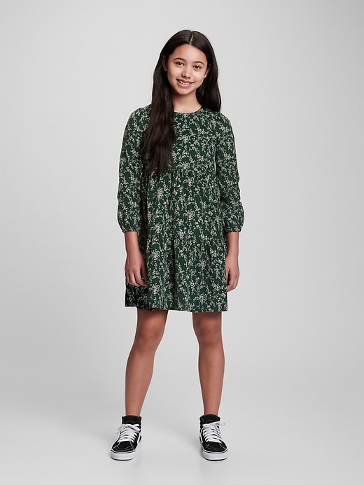 Image number 2 showing, Kids Corduroy Floral Print Dress