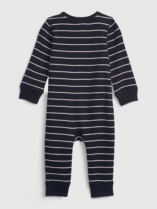 Image number 2 showing, Baby Waffle Henley One-Piece