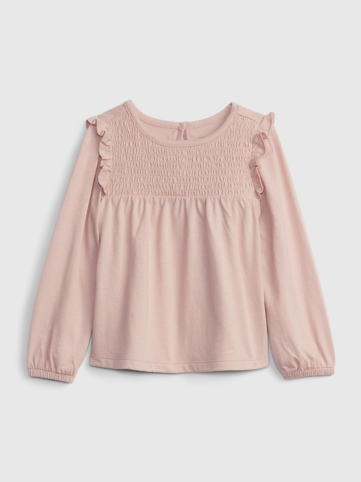 1 of 8 showing, with the color pink standard of product Toddler Smocked Top