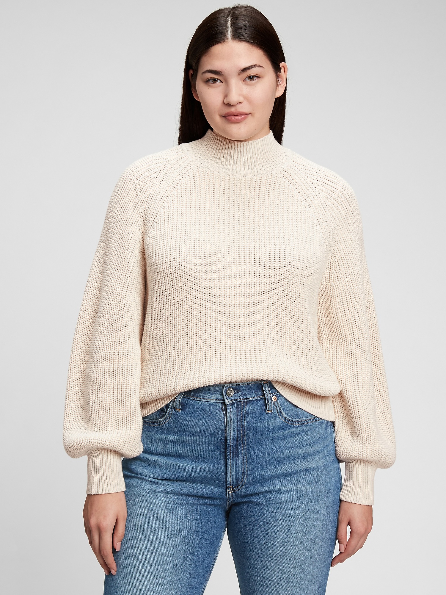 Shaker Stitch Mockneck Sweater Gap