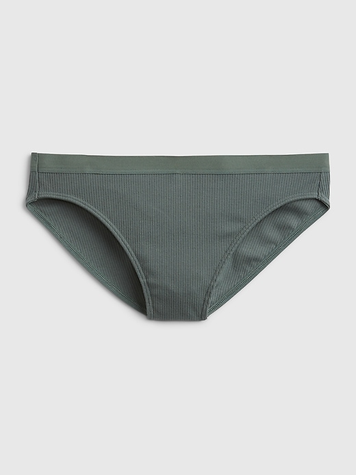 1 of 8 showing, with the color new vintage green of product Ribbed Cotton Bikini