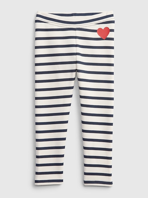 1 of 8 showing, with the color navy blue stripe of product Toddler Cozy Leggings