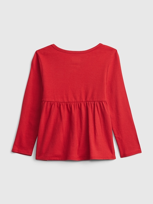 Image number 2 showing, Toddler 100% Organic Cotton Mix and Match Shirred Tunic Top