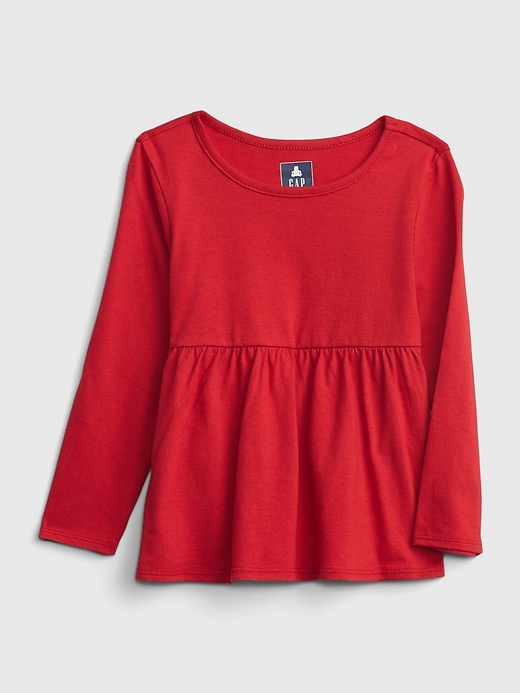 Image number 1 showing, Toddler 100% Organic Cotton Mix and Match Shirred Tunic Top