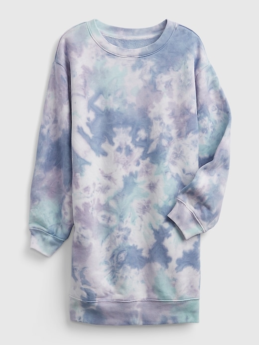 View large product image 1 of 1. Kids Tie-Dye Crewneck Sweatshirt Dress