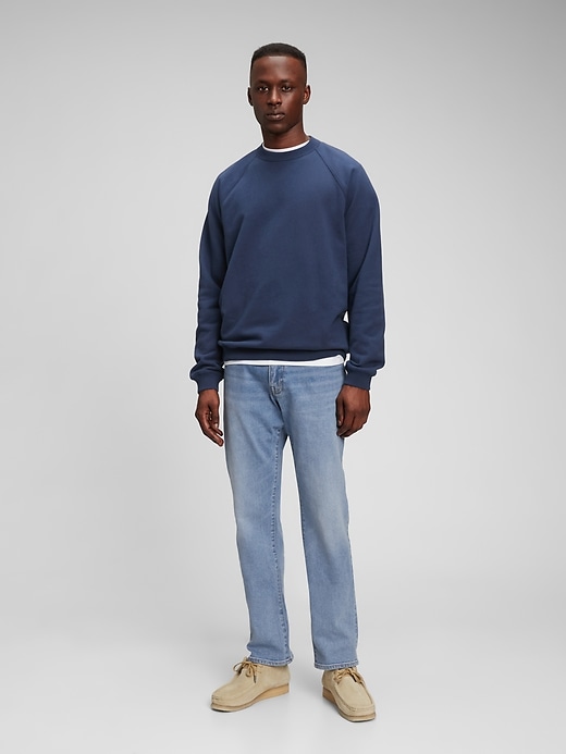 1 of 8 showing, with the color light wash of product 365Temp Straight Performance Jeans in GapFlex