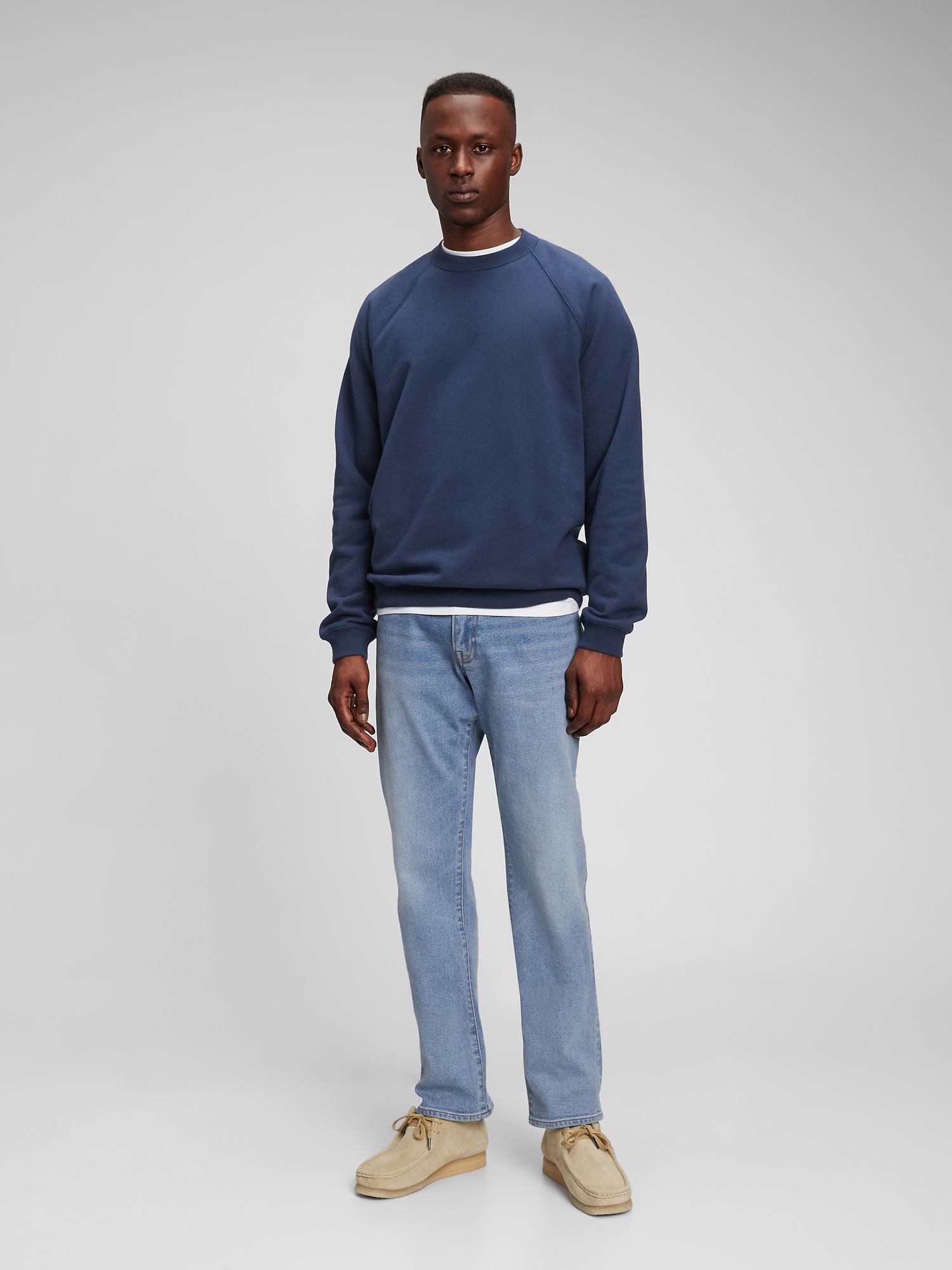 Gap 365TEMP Straight Performance Jeans in GapFlex blue. 1