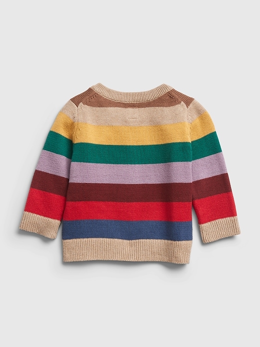 Image number 2 showing, Baby Crewneck Sweater Stripe Print Outfit Set