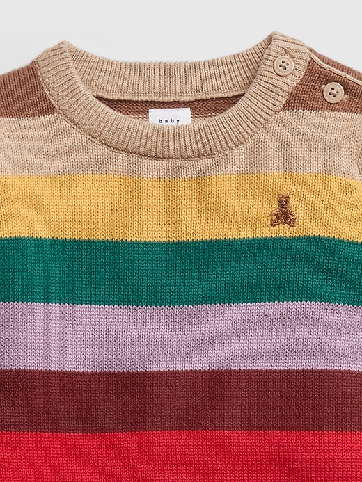 Image number 3 showing, Baby Crewneck Sweater Stripe Print Outfit Set