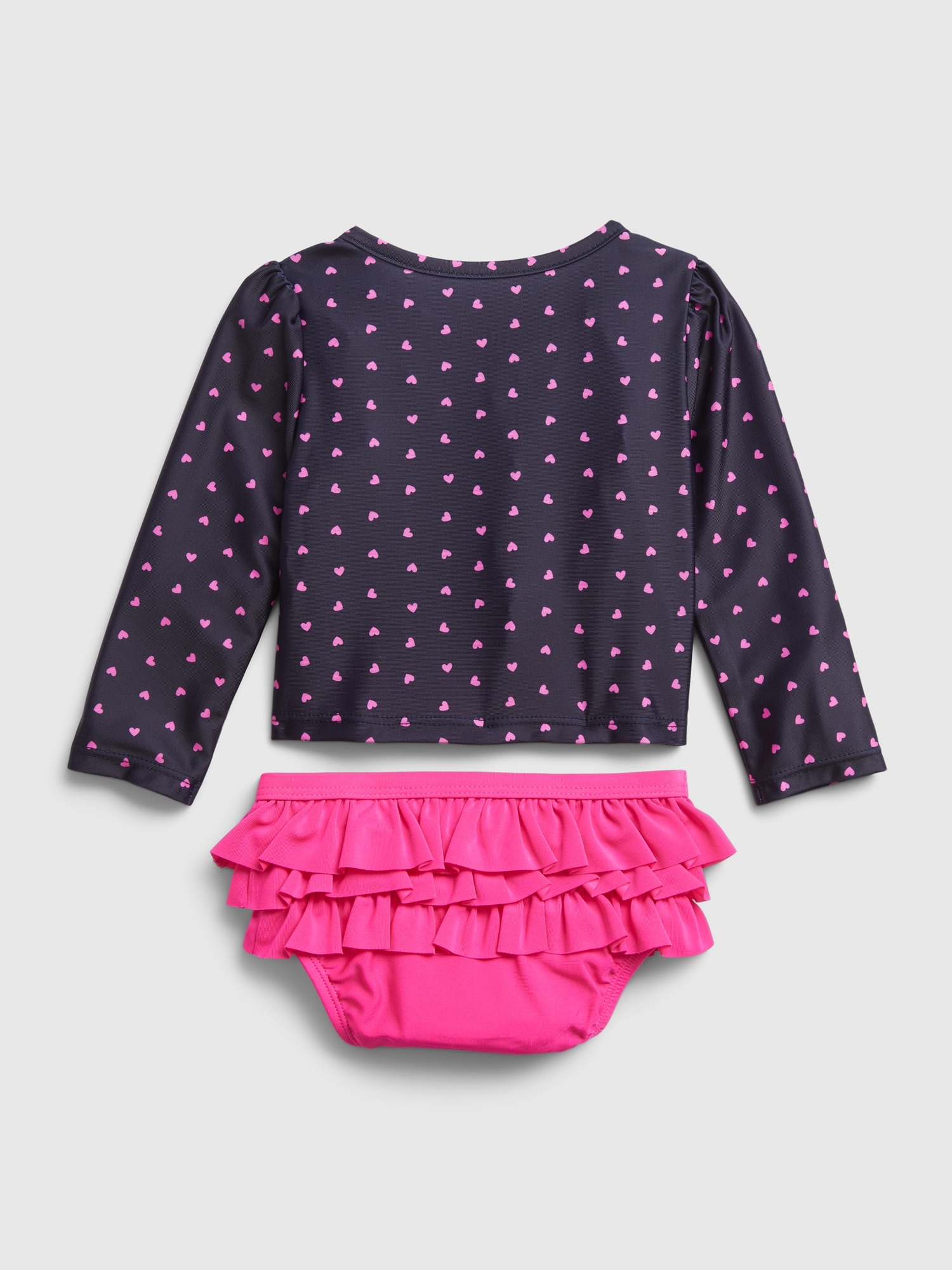 Baby Recycled Ruffle Heart Print Rash Guard Swim TwoPiece Gap
