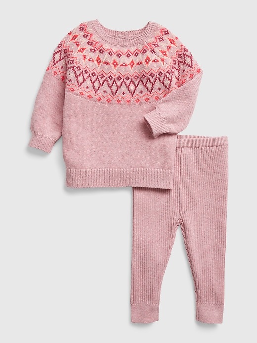 Image number 1 showing, Baby Print Sweater Dress Outfit Set