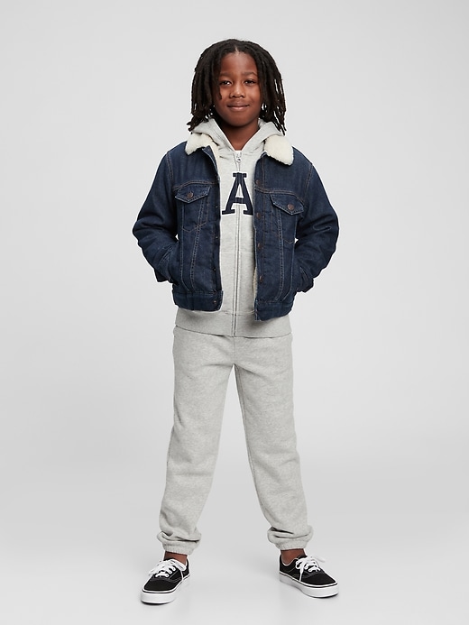 Image number 2 showing, Kids Sherpa Lined Denim Jacket