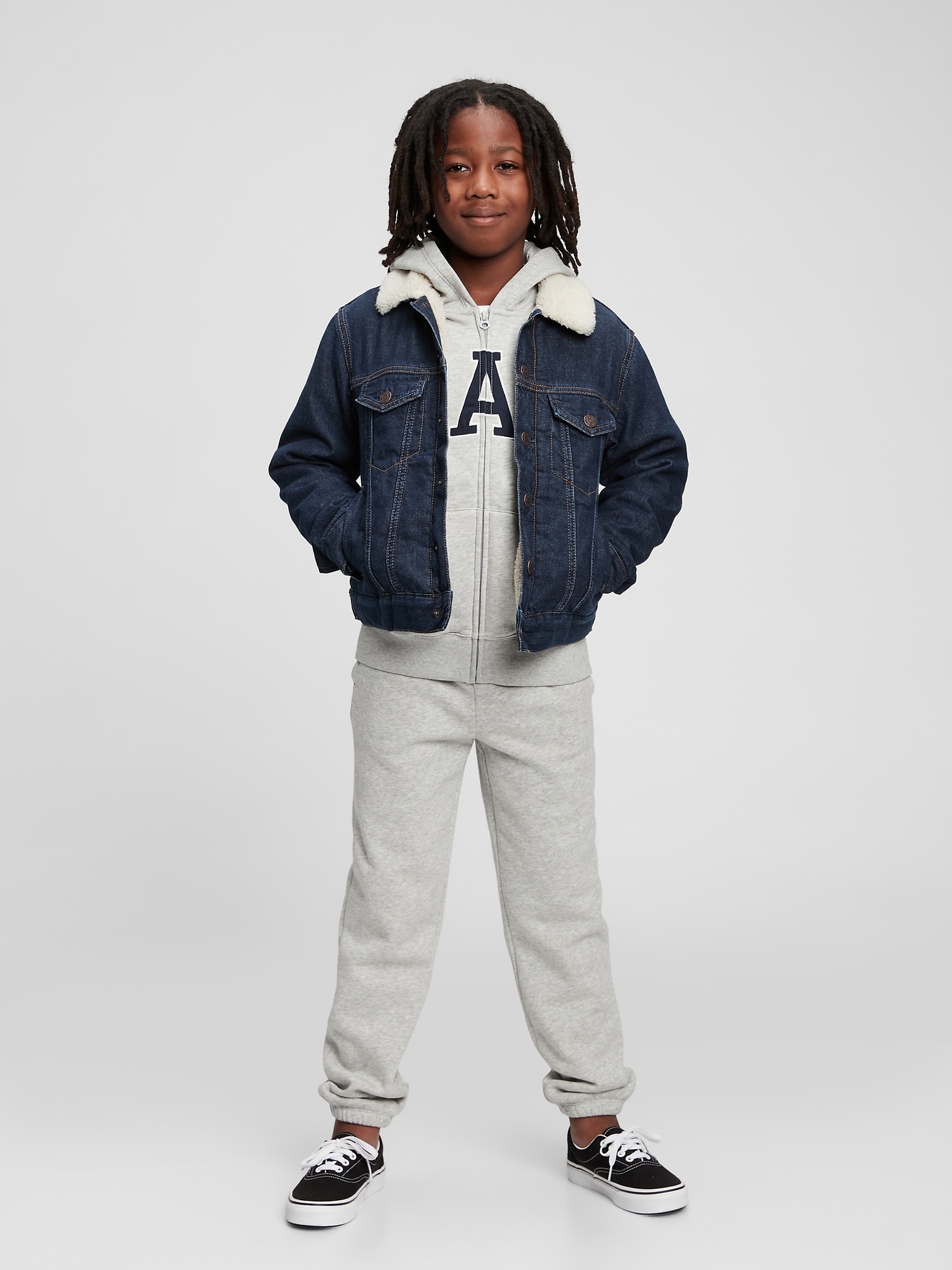 Kids Sherpa Lined Denim Jacket Gap
