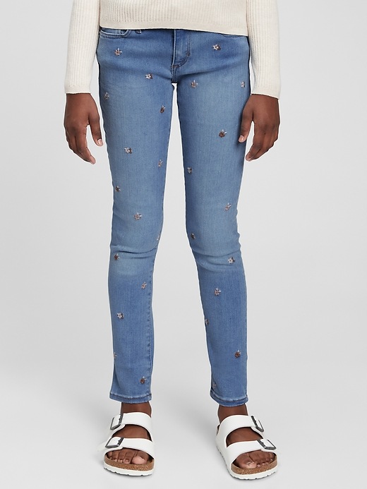 Image number 2 showing, Kids Embroided Floral Skinny Jeans with Washwell &#153