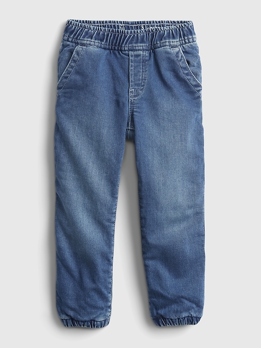 Image number 1 showing, Toddler Lined Denim Joggers