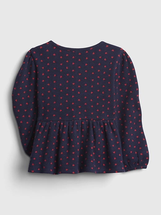 2 of 8 showing, with the color dark night blue of product Toddler Waffle-Knit Top