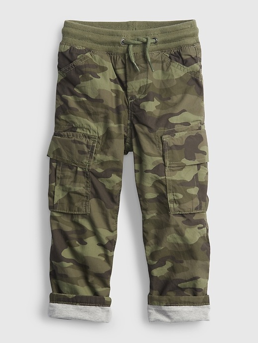 Image number 1 showing, Toddler Lined Pull-On Cargo Pants with Washwell &#153