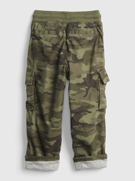 2 of 8 showing, with the color green camo of product Toddler Lined Pull-On Cargo Pants with Washwell ™