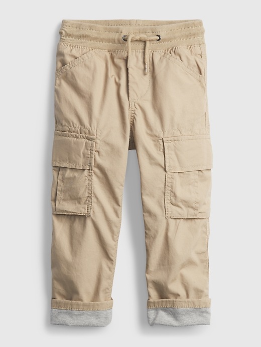 Image number 4 showing, Toddler Lined Pull-On Cargo Pants with Washwell &#153