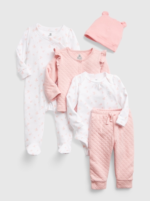 1 of 8 showing, with the color pink dust of product Baby Organic Cotton 5-Piece Gift Set
