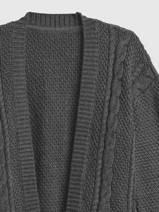 Image number 2 showing, Toddler Cable-Knit Open Front Cardigan