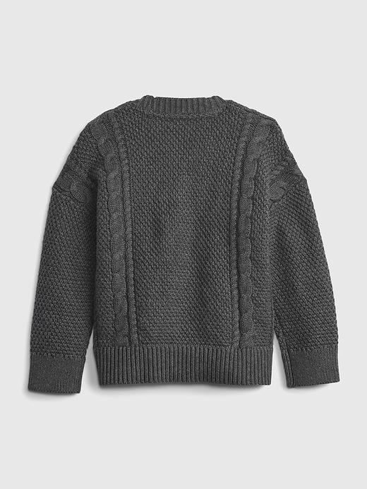 Image number 3 showing, Toddler Cable-Knit Open Front Cardigan