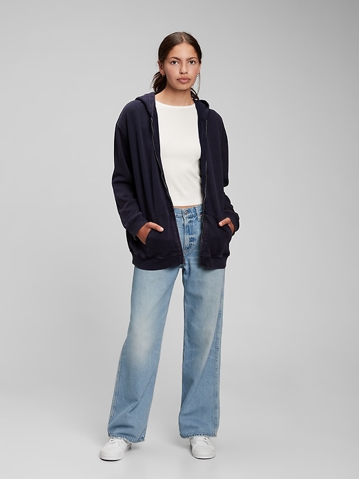 1 of 8 showing, with the color dark night of product Teen Oversized Tunic Hoodie