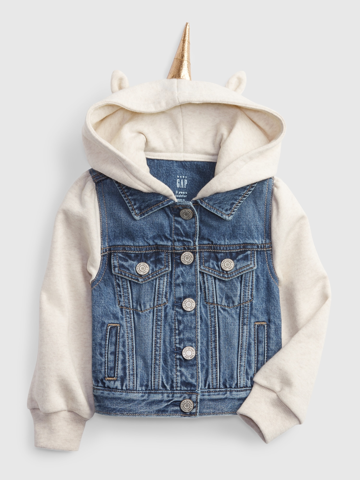 Toddler Denim Unicorn Jacket