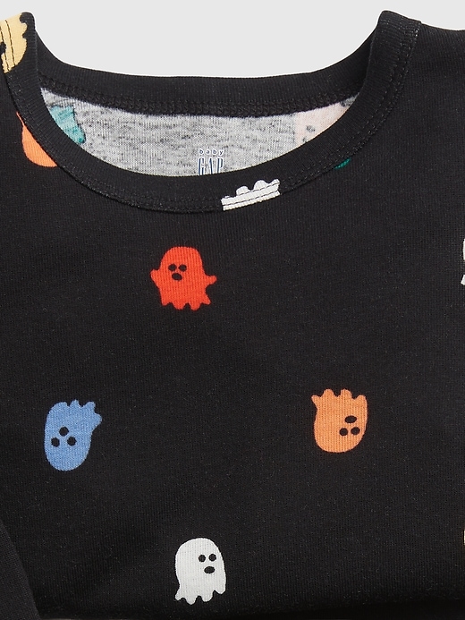 2 of 8 showing, with the color true black of product babyGap 100% Organic Cotton Ghost Print PJ Set