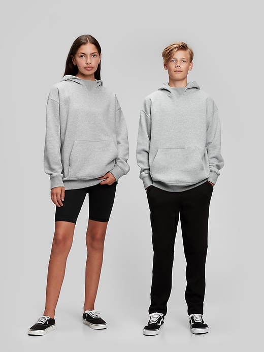 1 of 8 showing, with the color grey heather of product Teen Oversized Hoodie