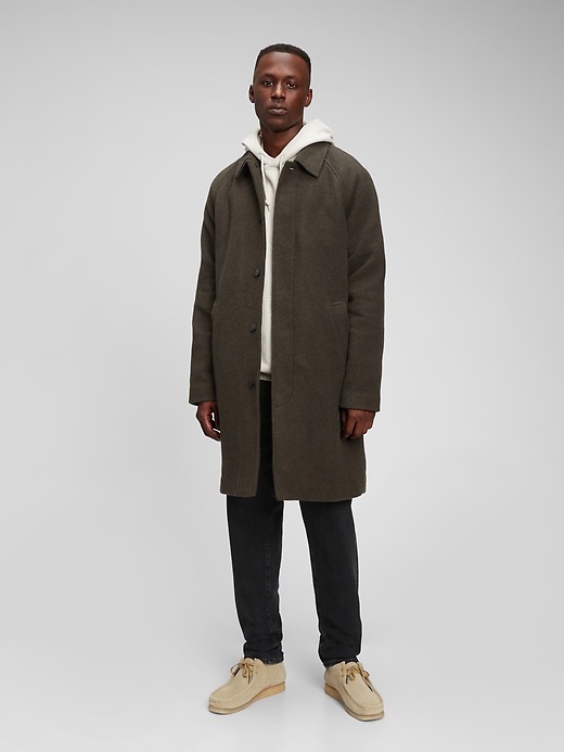 Image number 1 showing, Recycled Wool Raglan Coat