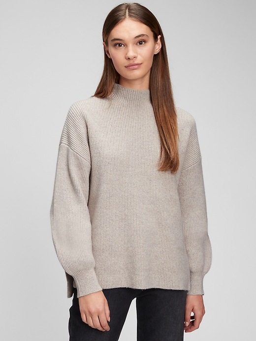 Image number 3 showing, Oversized Funnel-Neck Sweater