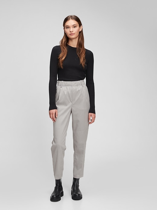1 of 8 showing, with the color oatmeal beige of product High Rise Pull-On Pants