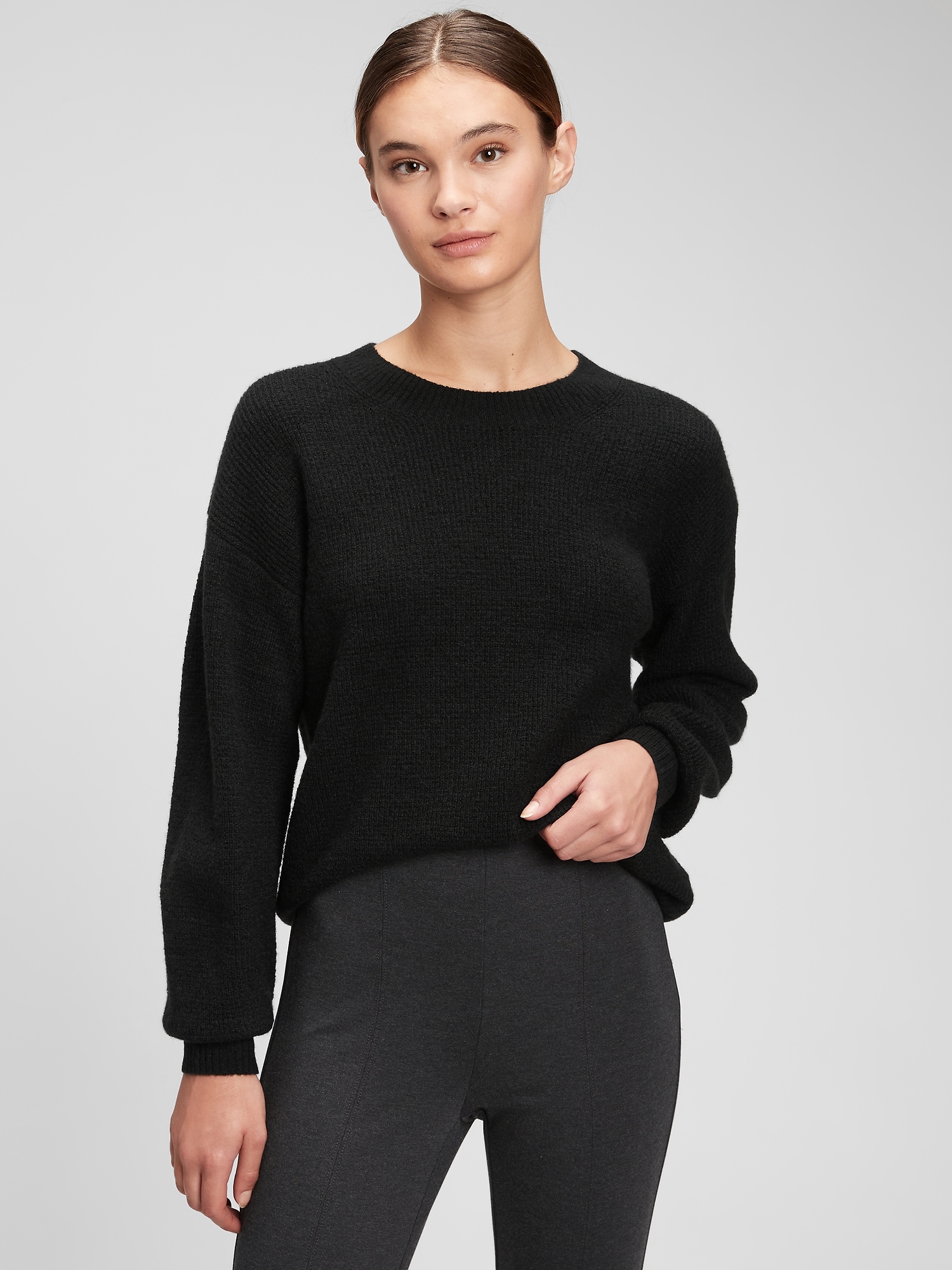 gap waffle crewneck sweater