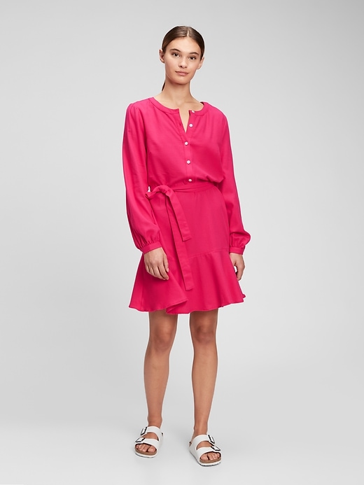 1 of 8 showing, with the color jelly bean pink of product Henley Dress