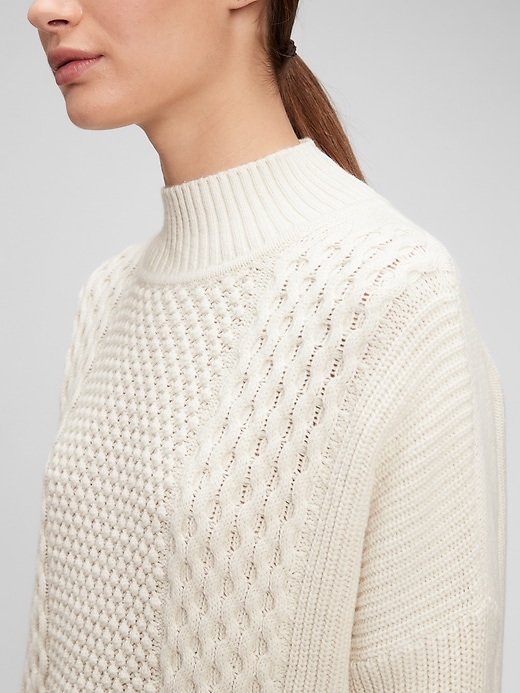 Image number 3 showing, Cable Knit Mockneck Sweater