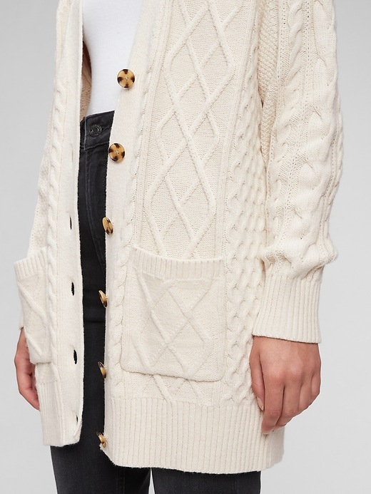 Image number 3 showing, Cable Knit Boyfriend Cardigan