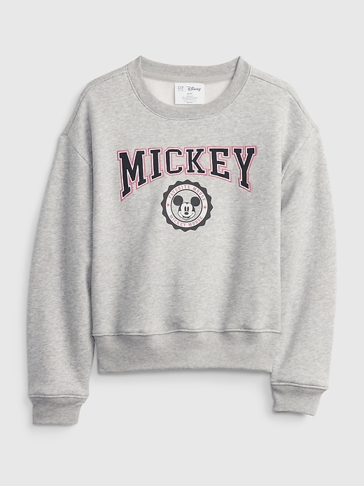 1 of 8 showing, with the color light heather gray of product GapKids &#124 Disney Mickey Mouse Crewneck Sweatshirt
