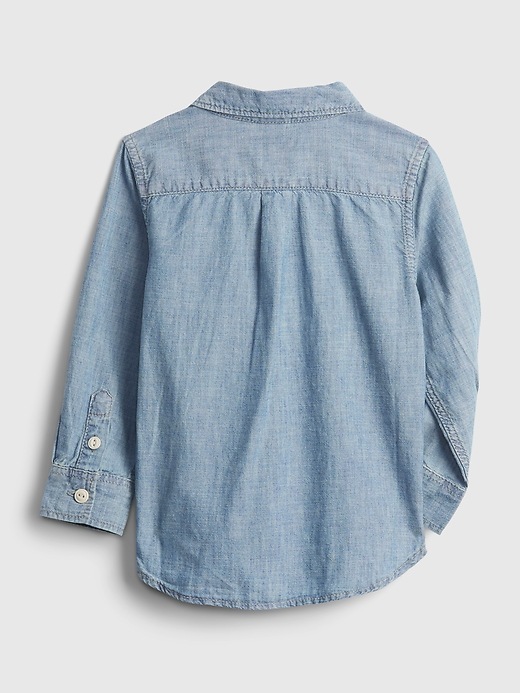 View large product image 2 of 3. Toddler 100% Organic Cotton Chambray Shirt