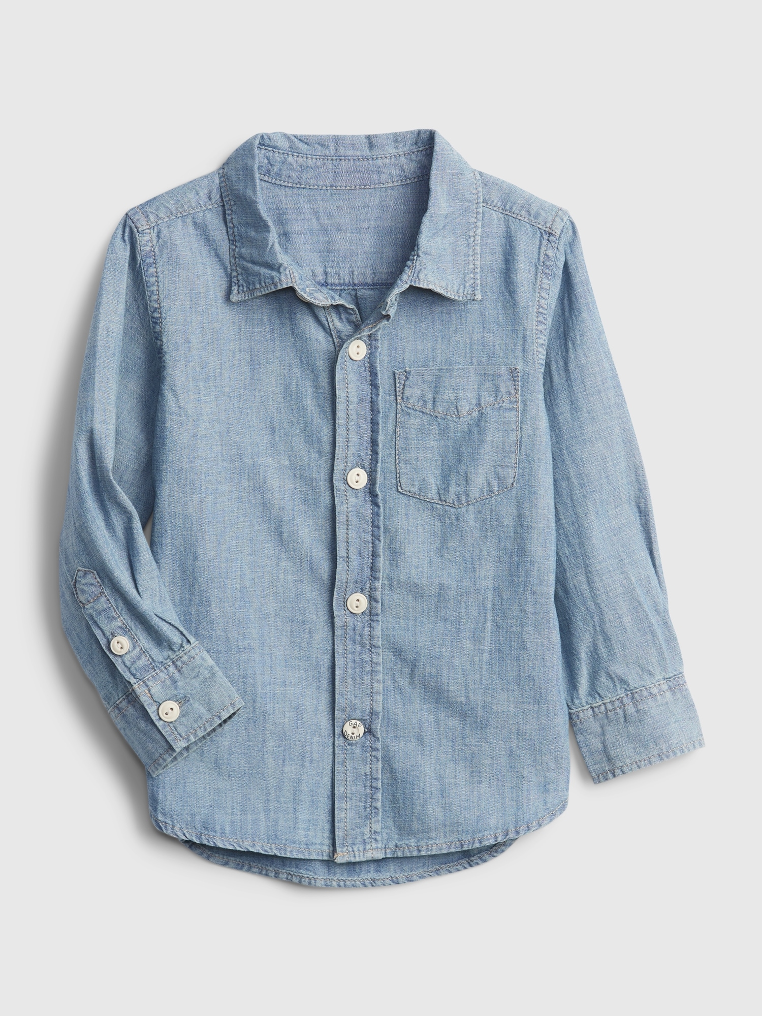 Toddler 100 Organic Cotton Chambray Shirt Gap