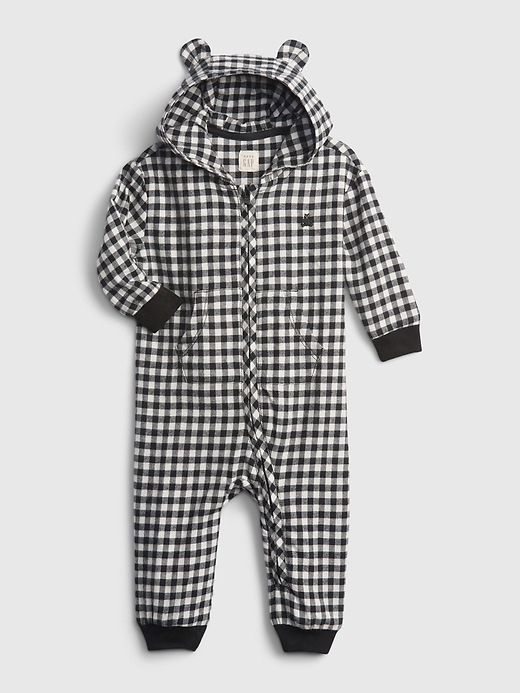 Image number 1 showing, Baby 100% Organic Cotton Flannel One-Piece