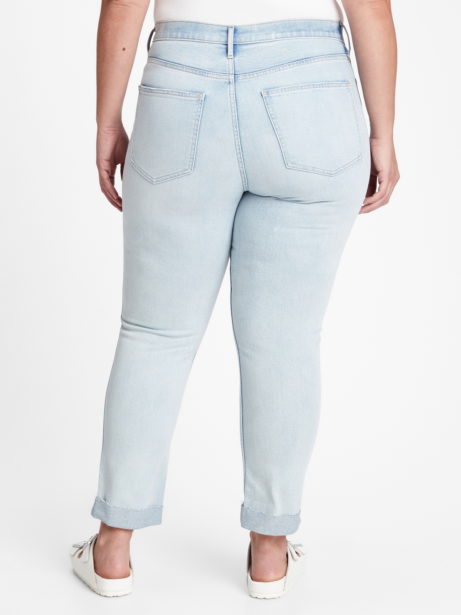 high rise cigarette jeans with secret smoothing pockets