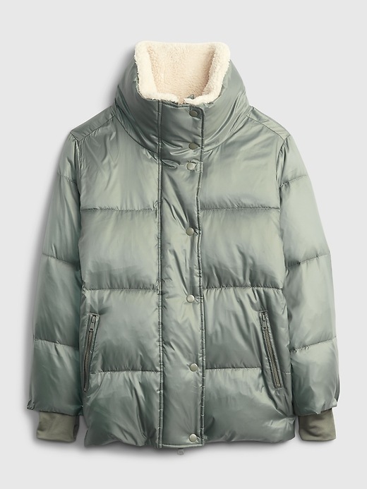 Image number 8 showing, Heavyweight 100% Recycled Oversized Sherpa Puffer Jacket