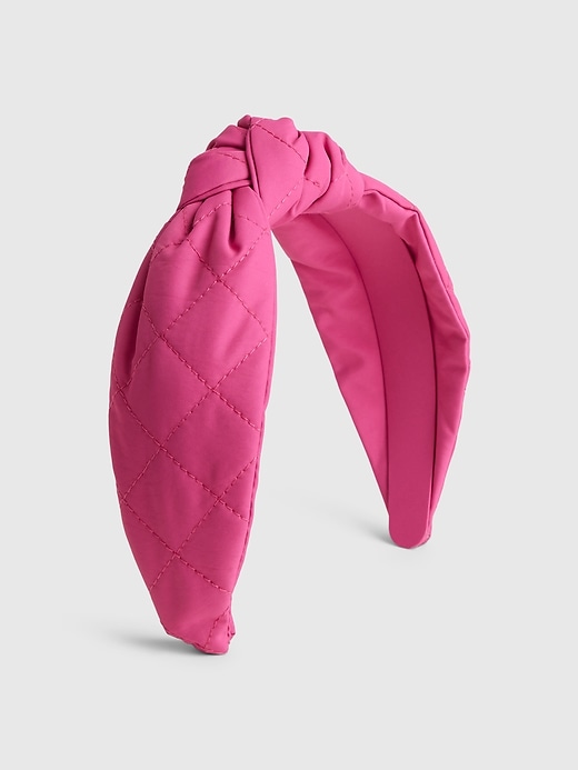 1 of 8 showing, with the color sizzling fuchsia of product Kids Puffer Tie-Knot Headband