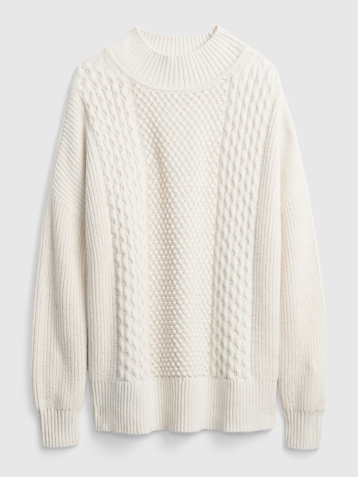Image number 8 showing, Cable Knit Mockneck Sweater