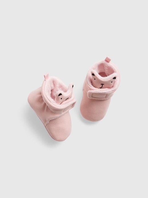 1 of 8 showing, with the color pink standard of product Baby Cozy Bear Booties