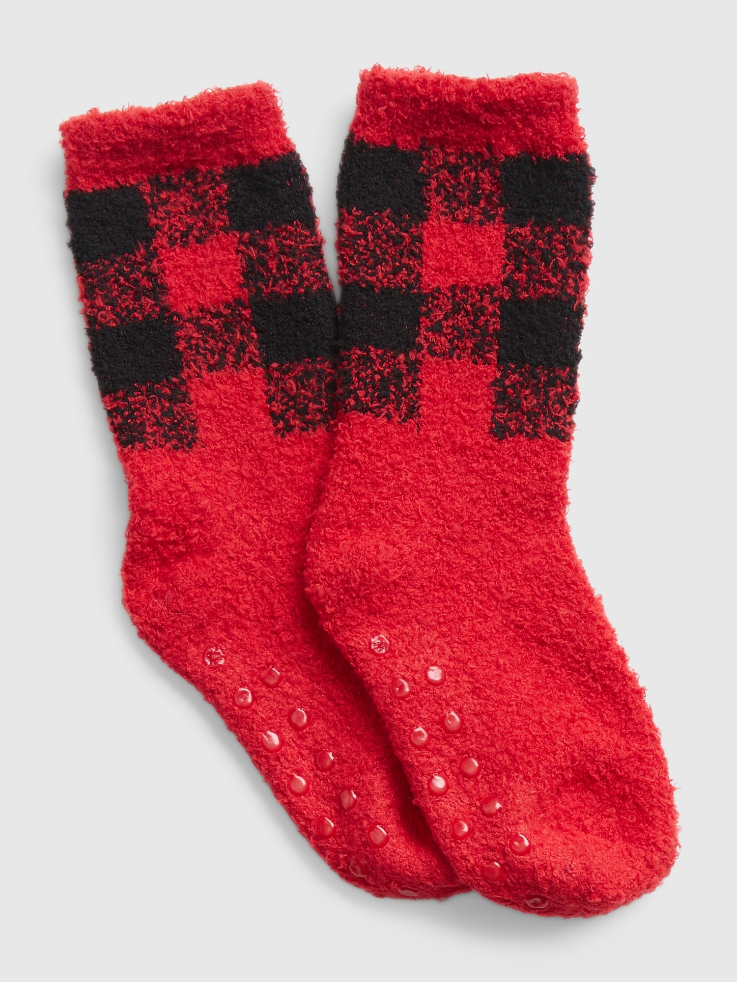 Gap Babies' Toddler Buffalo Plaid Cozy Socks In Red