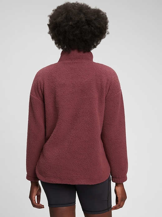 2 of 8 showing, with the color pinot noir red of product Half-Zip Recycled Sherpa Sweatshirt