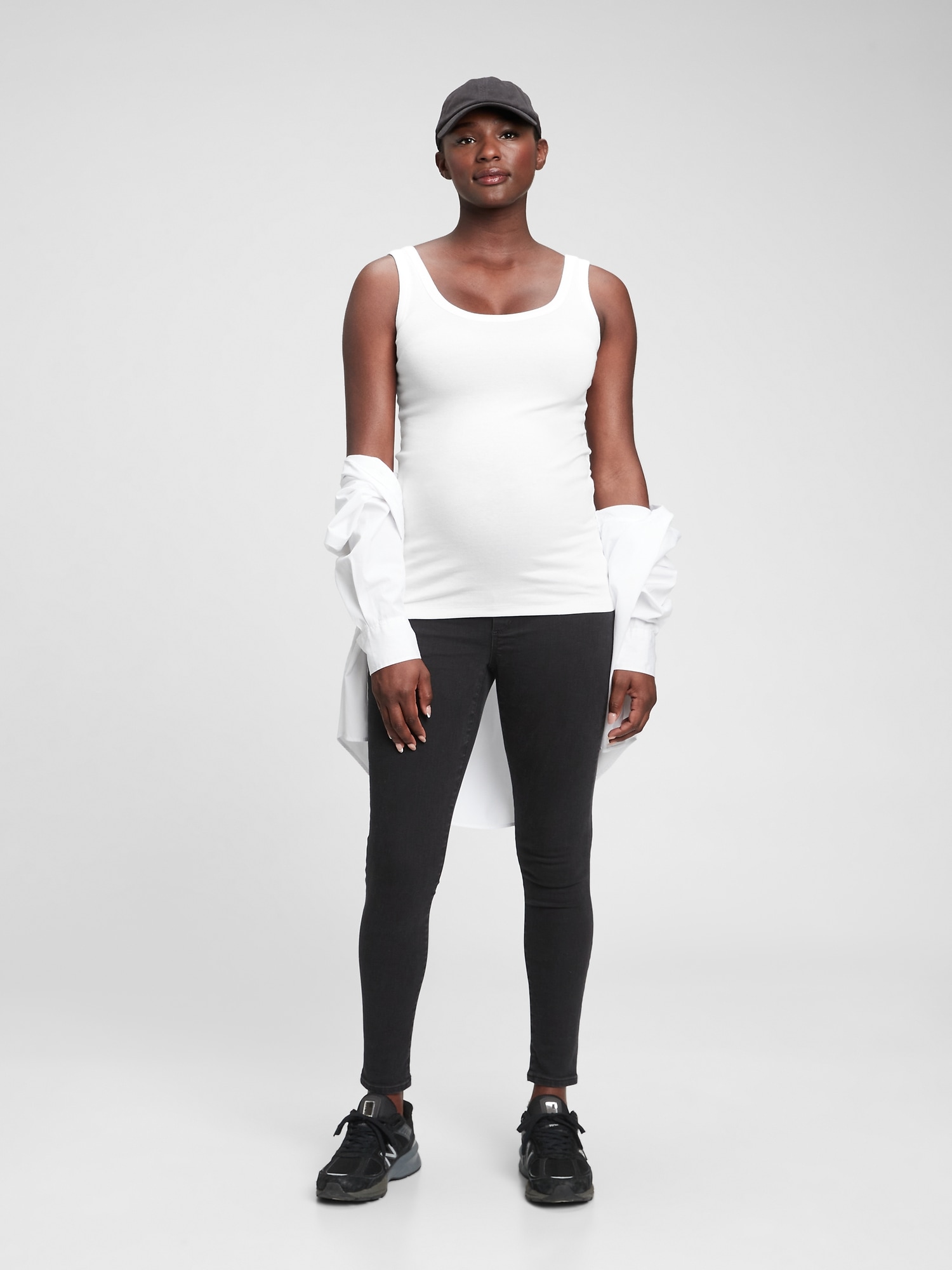 Gap Maternity Modern Tank Top In White